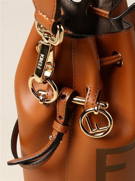 fendi mini leather bucket bag tan color|Fendi mini cross body bag.